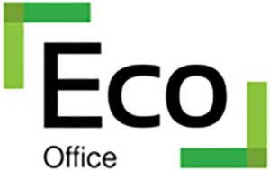 Eco-Office certification logo for environmental sustainability in the workplace.